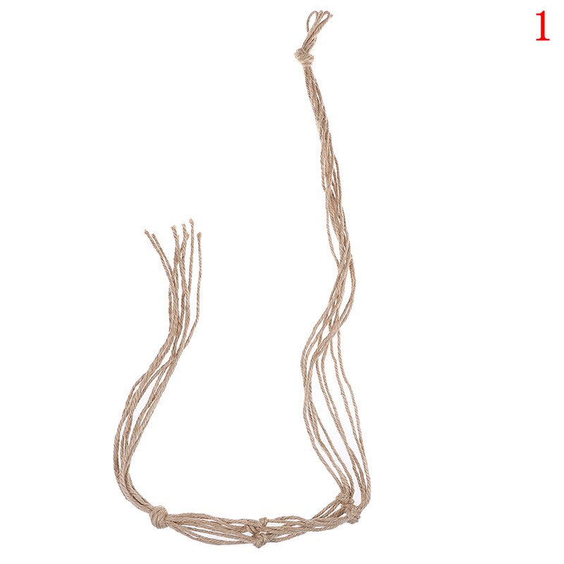 Jute rep flätat hantverk kruka hållare macrame växt hängare hängande planter korg: 1