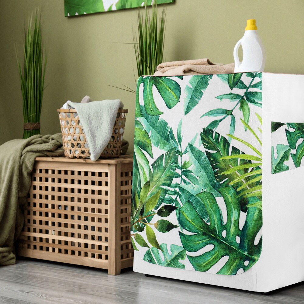 1 pc wasmachine hoes bedrukt linnen katoenen beschermhoes stofhoes voor wasmachine