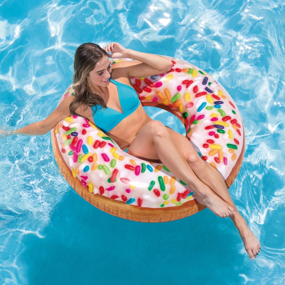 Rueda hinchable Intex Donut de colores 114 cm diámetro