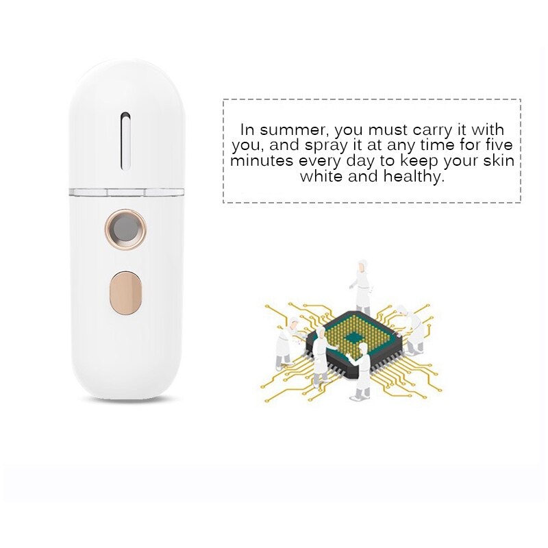 Mini Draagbare Luchtbevochtiger Nano Mister Facial Steamer Apparaat Schoonheid Spuiten Hydraterende Apparaat Koud Spuitapparatuur Oplaadbare