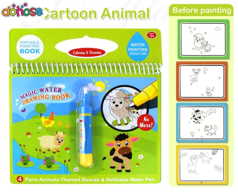 Magisches Malbuch Mit Wasser-Stift – Wiederverwendbar, Für Kinder Ab 3 Jahren