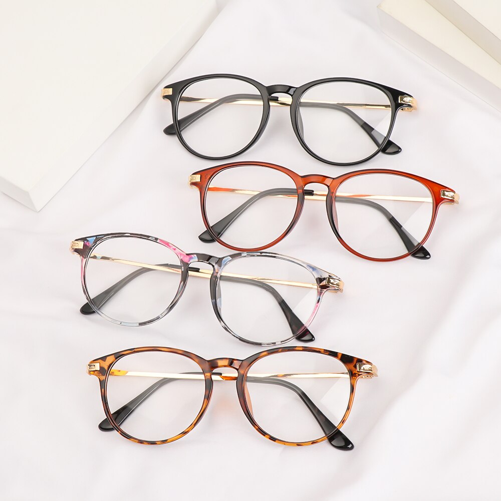 1pc optische brillen dames heren vintage ronde montuur metalen platte spiegel bril ultralichte flexibele bril