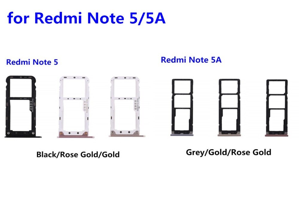 Nova bandeja de cartão sim para xiaomi redmi nota 5 5a cartões sim soquete slot titular adaptador parte substituição