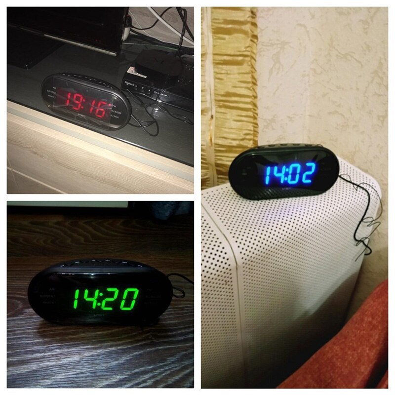 Sleep & Snooze Function Outlet Powered Big Digit Display for Bedroom LED Digital Alarm Clock AM/FM Radio with Dual Alarms