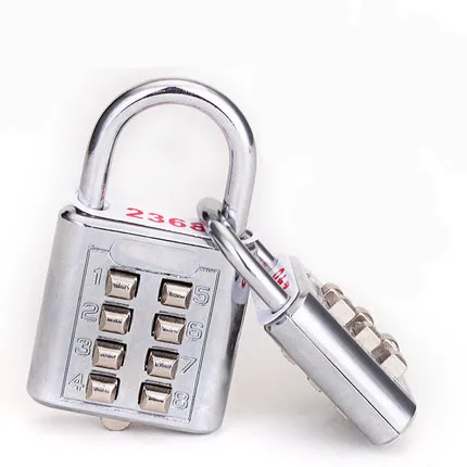 Cadenas à combinaison de boutons poussoirs à 4 ou 5 chiffres, serrure à numéro argenté, Code de voyage, accessoires de voyage