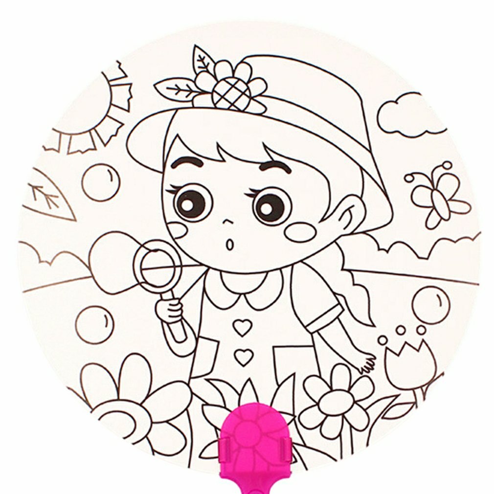 Juguetes De Grafiti de manualidades para niños, abanico de pintura con Borrador de línea, , multicolor, arte Hecho A Mano, artesanía, para niños