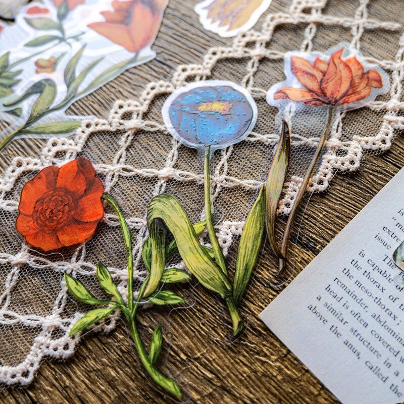 6 Packs Scrapbook Stickers Bloem Stickers Decoratie Sticker Planner Stickers Diverse In Plant Stickers Clear Pet