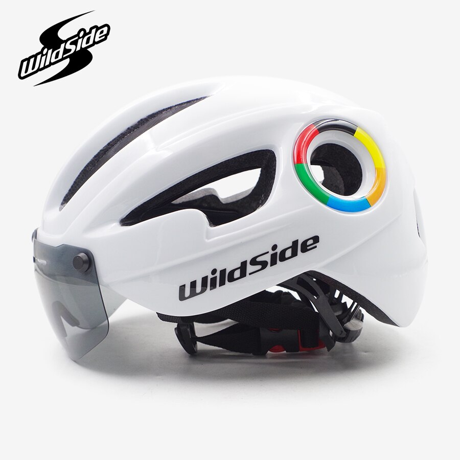 Ultralette cykelhjelm til mænd kvinder road mtb mountainbike hjelm med linser casco ciclismo race cykel hjelm udstyr: Hvid -1 linse