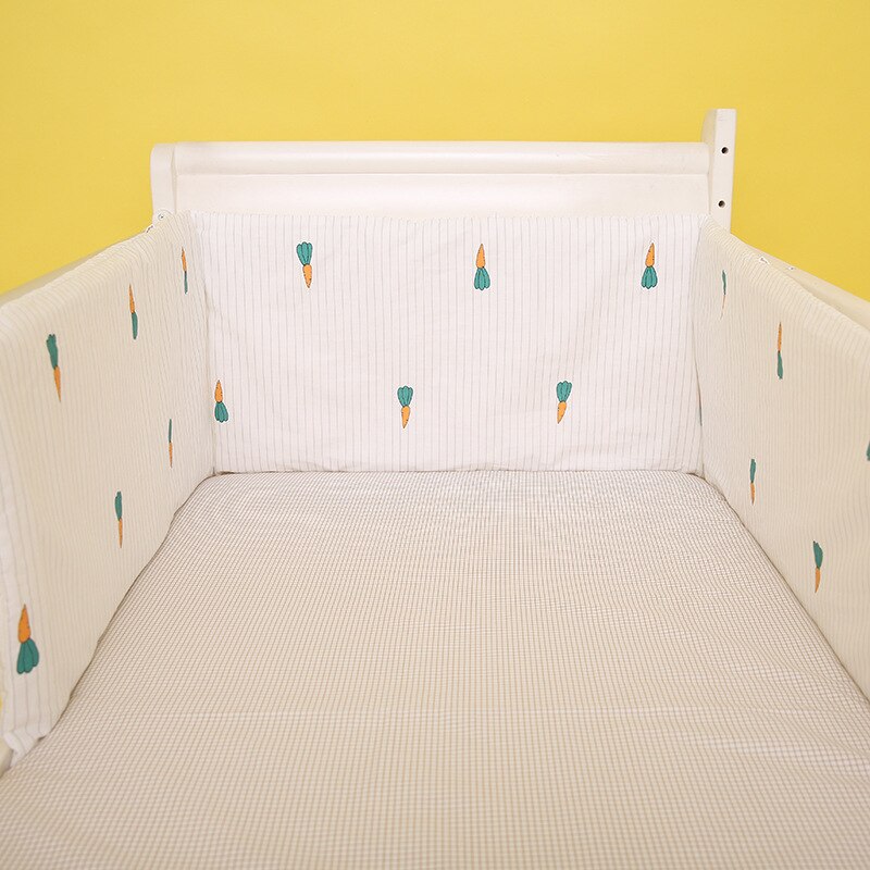 U-Shaped Baby Bed Crib Bumper Detachable Cotton Newborn Bed Bumpers 180cm Length Infant Safe Fence Line Cot Protector Cushion: shu tiao hu luo bo