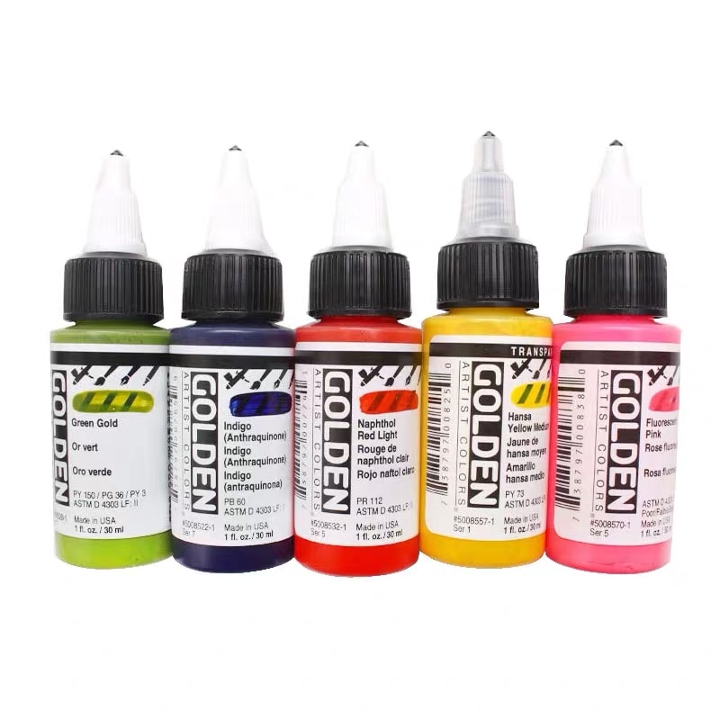 Golden High Flow Acrylic Ink / Liquid Fluid Paint 30ml (1 oz) Drawing Color Artist 1Pcs