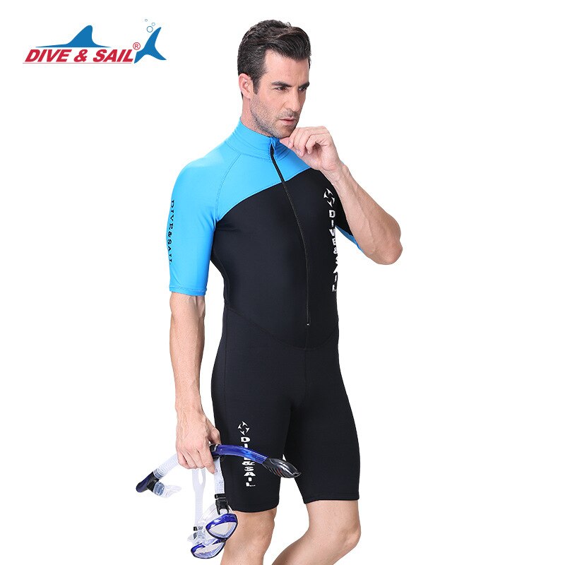 Traje de baño térmico de neopreno + Lycra para mujer, traje de buceo con cremallera frontal, protección UV, manga larga, 1,5mm: LS-606-4 / M