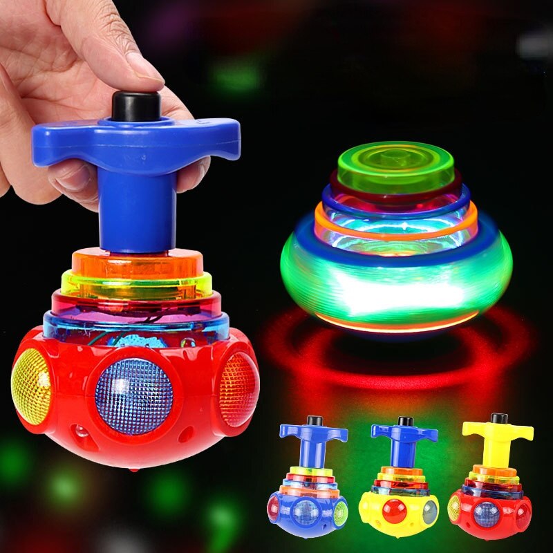 Tol Flash Lichtgevende Spinning Tops Toy Kleurrijke Top Uitwerpen Speelgoed Knipperende Led Gyroscoop Kinderen Klassieke Speelgoed
