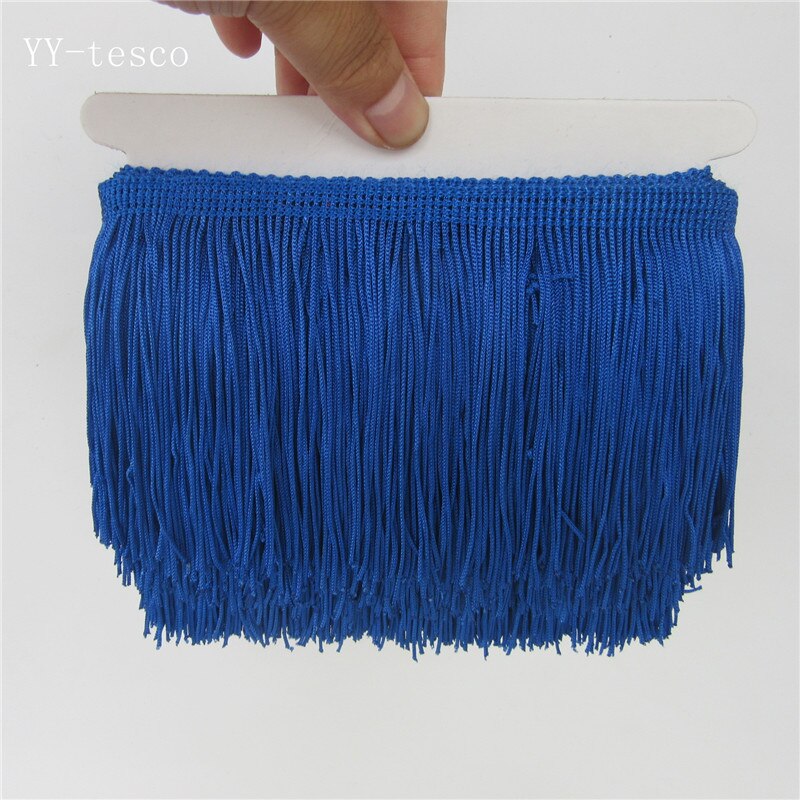 YY-tesco 10 Yard 10CM Long Lace Fringe Trim Tassel Fringe Trimming For Diy Latin Dress Stage Clothes Accessories Lace Ribbon: Royal blue