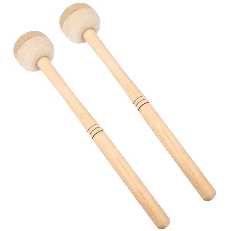 Drumsticks, Wool Felt Drum Sticks, Non-Slip Bass Drum Sticks, Indispensable Musical Instrument Accessories (2 Pieces): Default Title