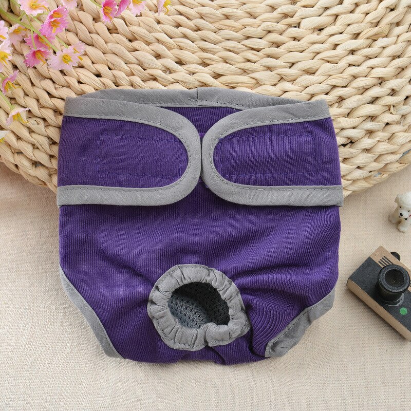 Pet Dog Panties Teddy Golden Retriever Physiological Pants With Velcro Dog Walking Anti-harassmen Dog Solit Physiological Pants: Purple / XL