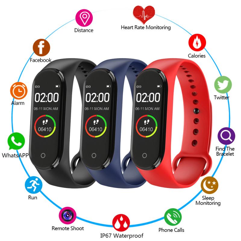 M4 Smart Band 4 Fitness Tracker Horloge Sport Armband Hartslag Bloeddruk Smartband Monitor Gezondheid Polsband