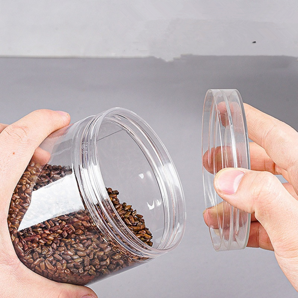 12Pc 50/100/150/200/250ml Clear Verzegelde Kan Plastic Lege Verpakking fles Ronde Opslag Emmer Biscuit Pot Food Grade Container