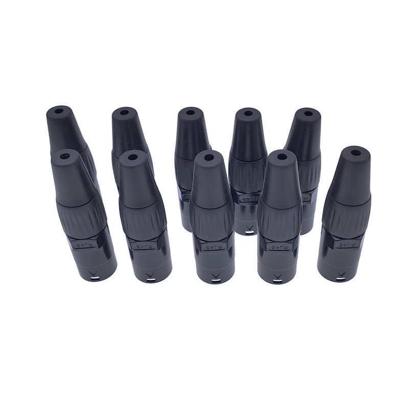 10 piece 8p8c RJ45 net work waterproof connector IP65 D socket panel ethernet connector