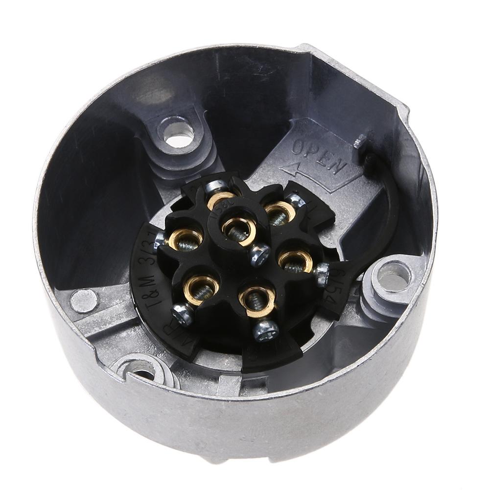 12V 7 Way RV Boat Truck Trailer Metal Plug Connector Adapter With Socket Kit For European Standard RV Trailer Accessories