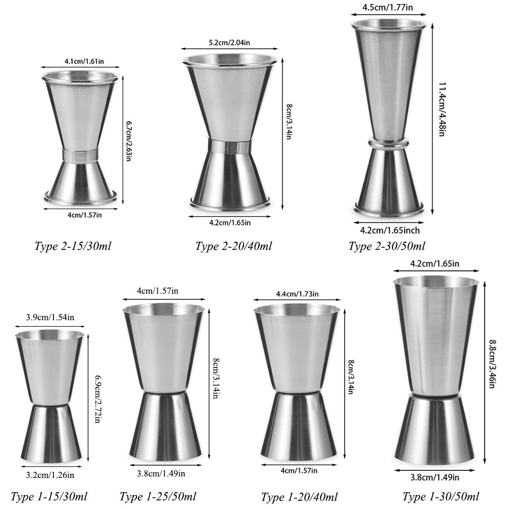 Stainless Steel Cocktail Shaker Measure Cup Dual Shot Drink Spirit Measure Jigger Kitchen Bar Tools