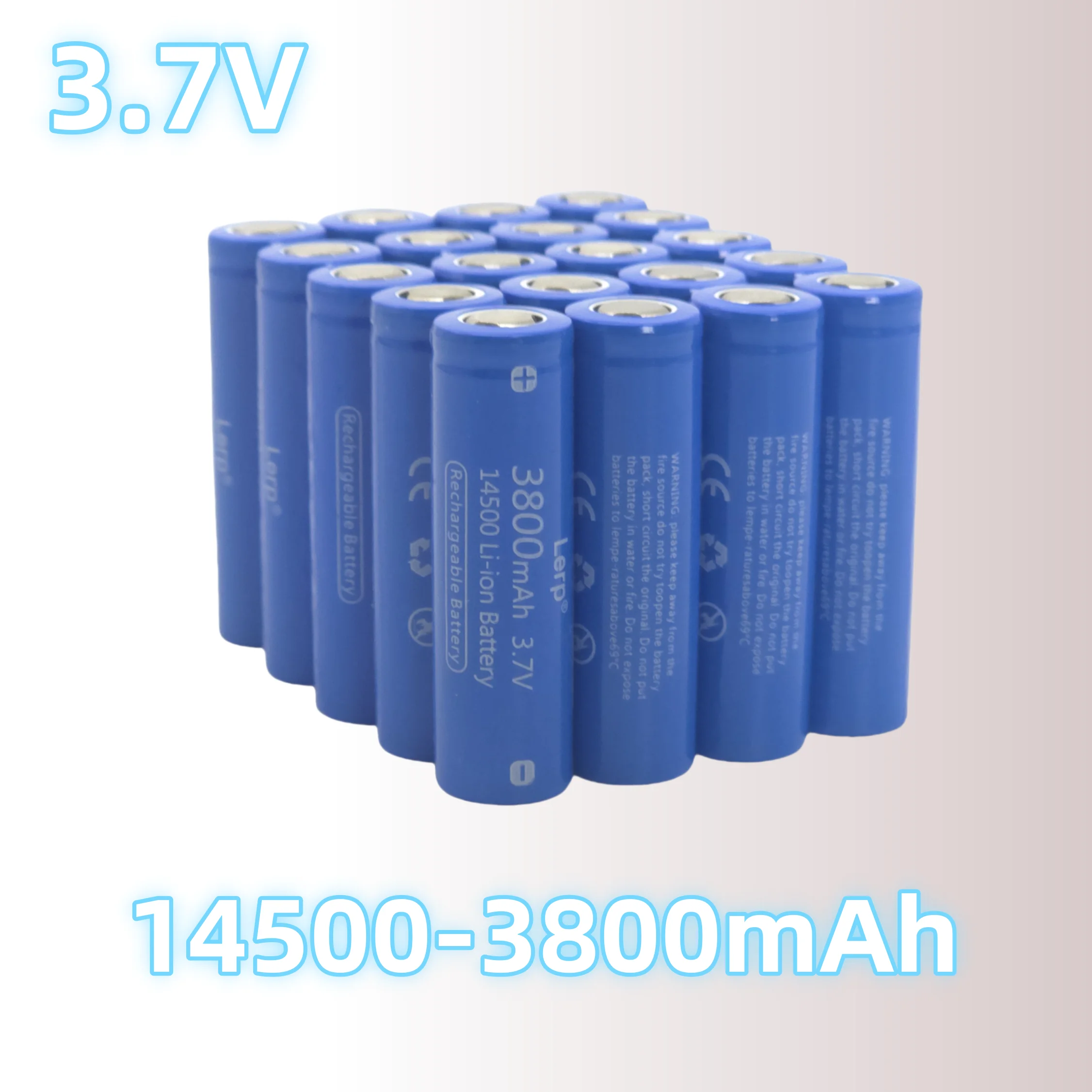 Pile Rechargeable 14500 – 3800 MAh, Li-Ion 3,7V, Neuve, Livraison Offerte