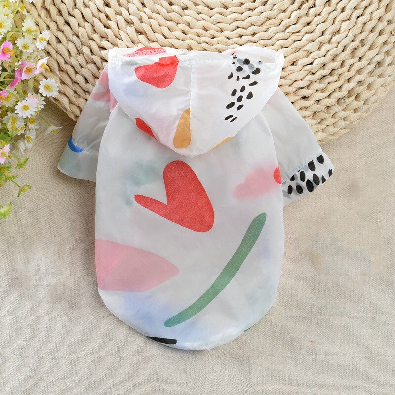 Pet Dog Sun Protection Clothing Colorful Fruits Print Sun-proof Puppy Cat Summer Outdoor Raincoat Sunscreen Clothes: D / XL