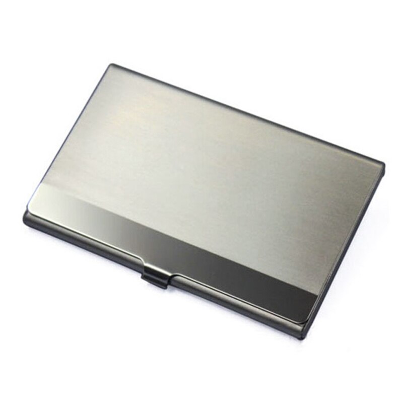 Vandtæt rustfrit stål sølv aluminium metal sag kasse forretnings id navn kreditkort holder dækning navnekort