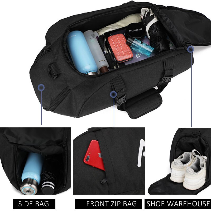 Scione, bolsos multifuncionales de viaje para deportes, bolso cruzado grande para hombre y mujer, Maleta de lona, mochila informal a la con zapatos para exteriores