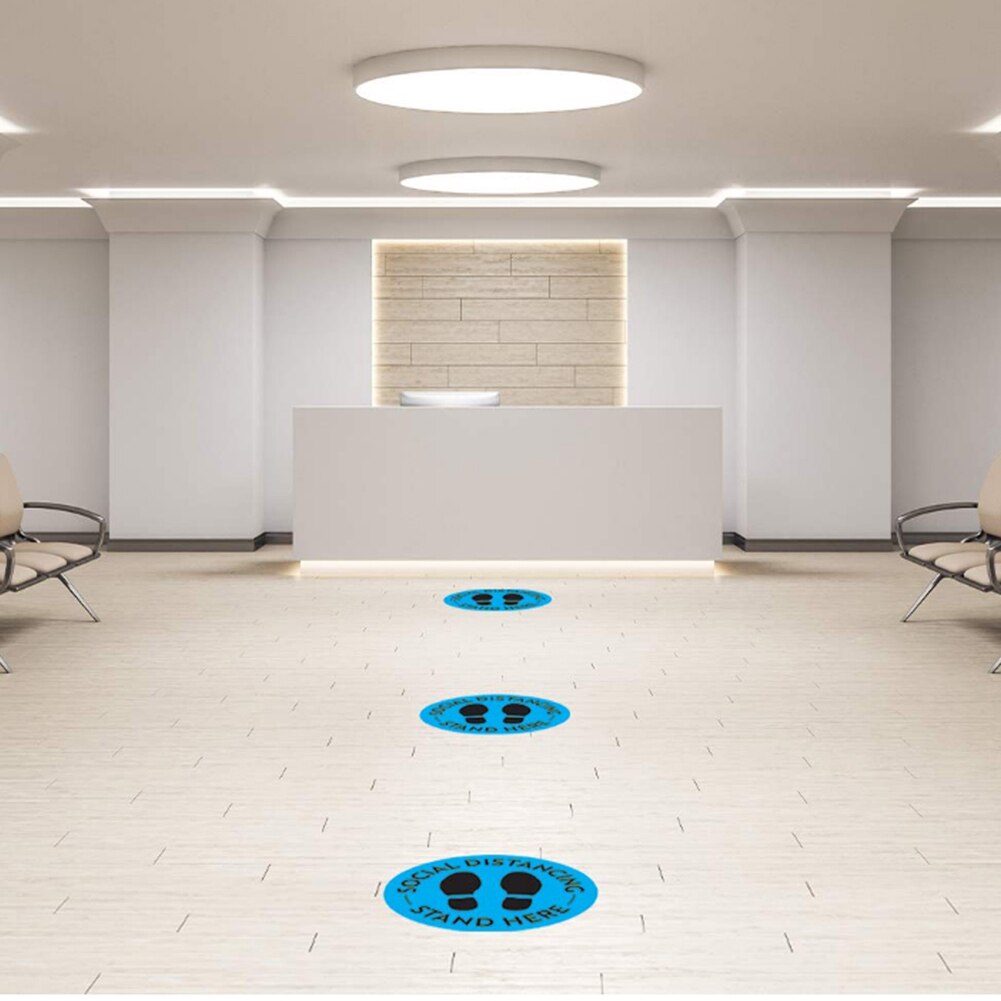 Isolation Distance Signs Ground Stickers 5x Safety Social Distancing Floor Decal Safety Mark Ground Sticker for Market