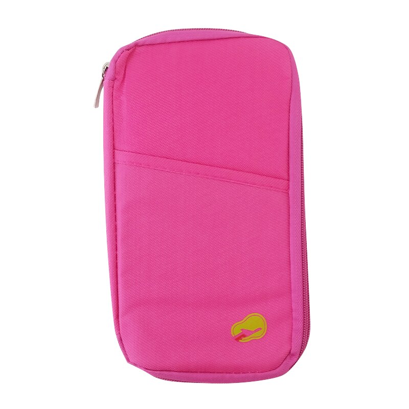 1Pc Women Men Passport Cover Travel Credit ID Card Holder Wallet Purse Storage Document Bag Passport Case Organizer: Rose red With Logo