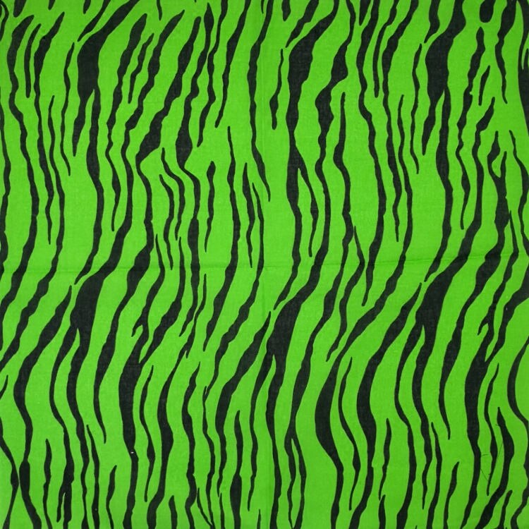 100% Katoen Zebra Strepen Punk Hip Hop Hoofddeksels Hoofddoek Bandana Foulard Halsdoek Vierkante Sjaal Voor Vrouwen/Mannen/Jongens/Meisjes: green