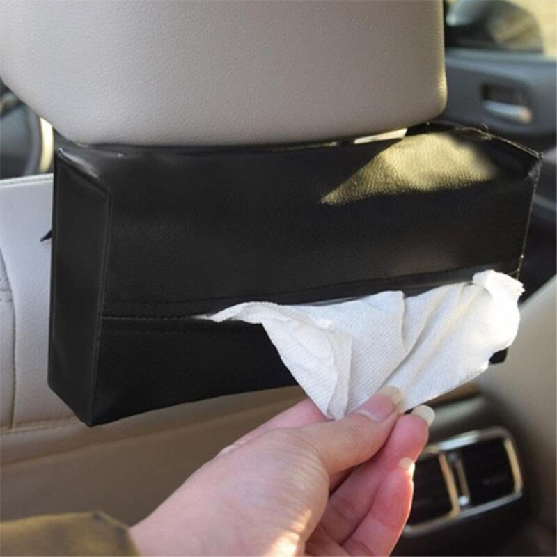 Universele Auto Zonneklep Tissue Box Houder Pu Leather Tissue Box Cover Case Voor Papier Auto Organizer Accessoires