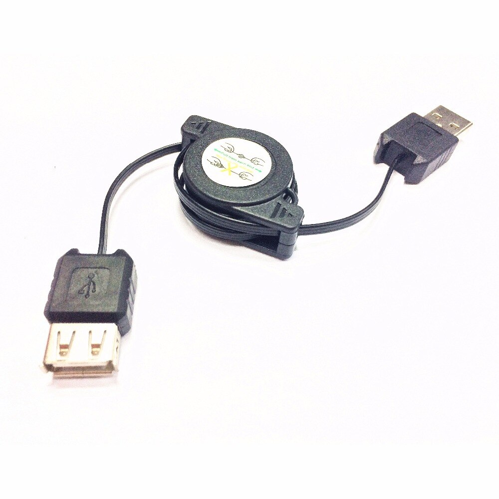 USB 2.0 A Male To A Female M/F Extension Retractable USB Cable Cord Black