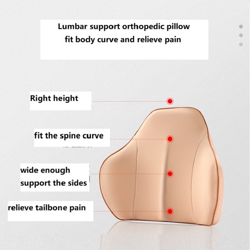 Comfortable Orthopedic Pillow Chair Lumbar Support Back Travel Lower Back Pain Memory Foam Relieve Spine Pressure Chair Pillow