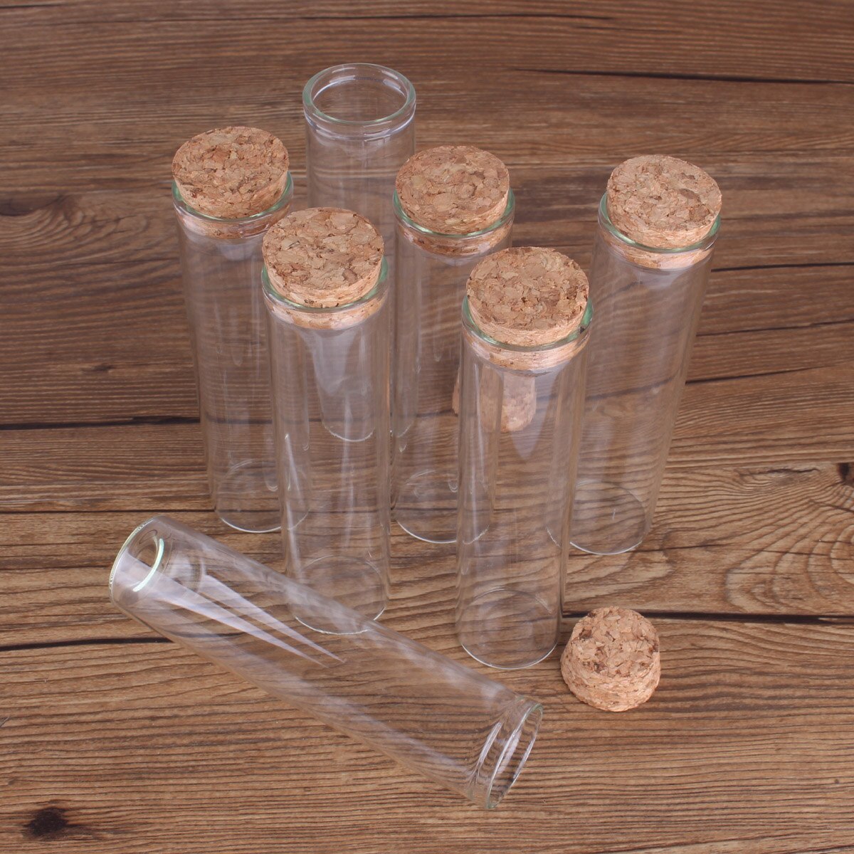 15ml/25ml/30ml/35ml/40ml/45ml/50ml/55ml/60ml/80ml/100ml små provrör i glas med korkpropp flaskor burkar injektionsflaskor 24 st