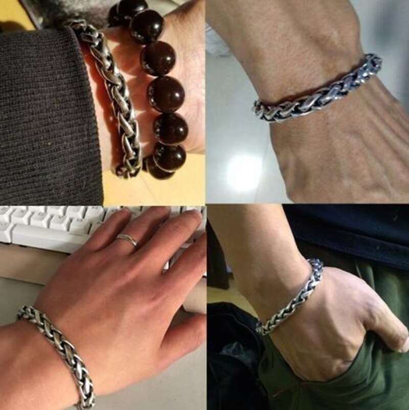 Men Metal Vintage Biker Chain Bracelets Jewelry