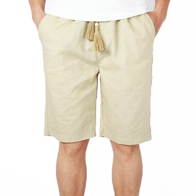 Kesä lasten vaatteet poikien shortsit causal pellava puuvilla poikavauva shortsit pojille isot lapset kiinteät ohuet rantashortsit: Beige / 14