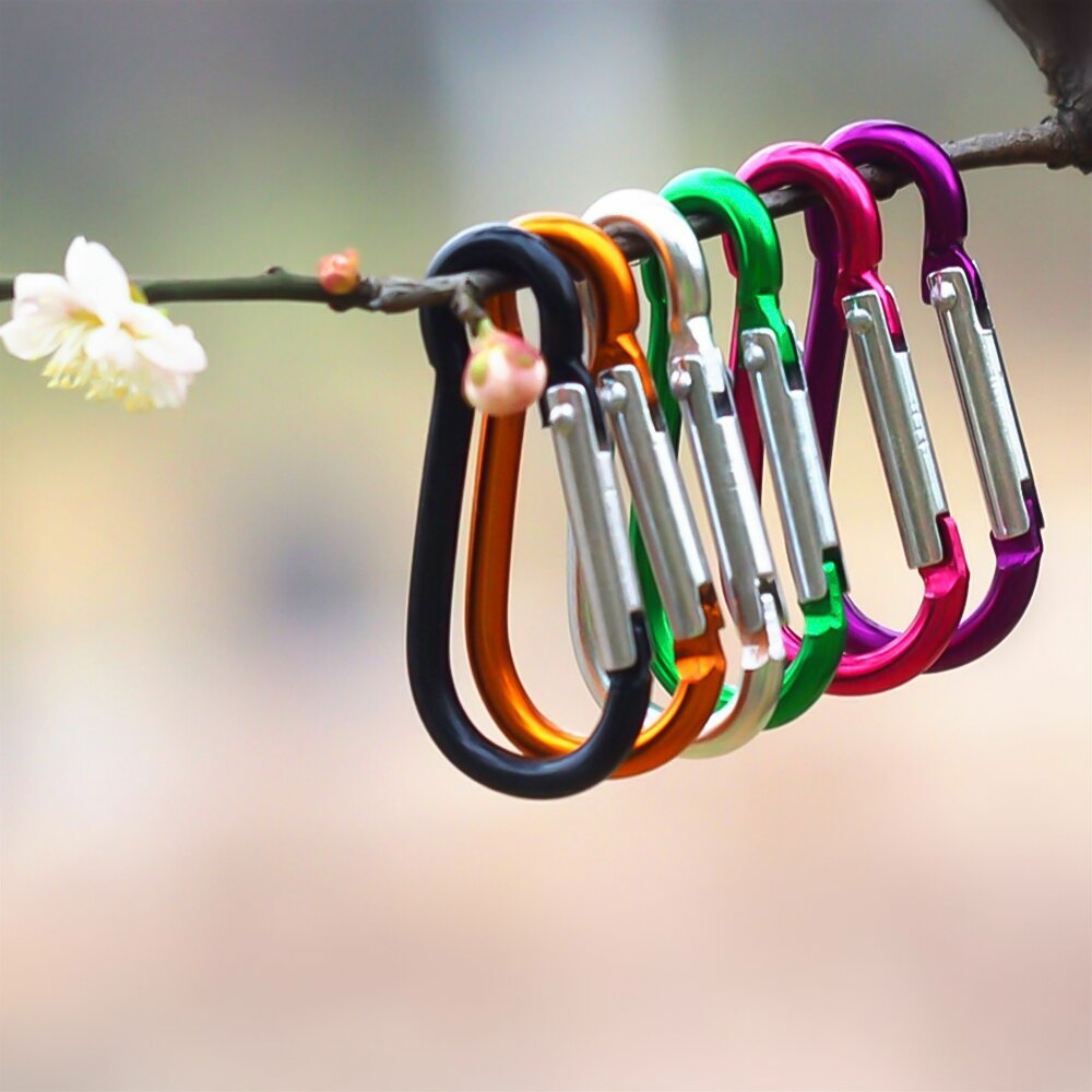 20 stuks karabijnhaak sleutelhanger clip aluminium outdoor camping sleutelhanger karabijnhaak waterfles gesp reis klim accessoires