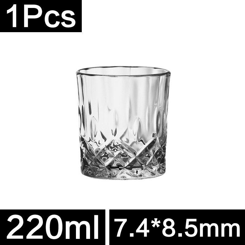 Whisky glass 220ml lead-free glass beer Stein Bar glass With thick glass high-grade glass: 1Pcs
