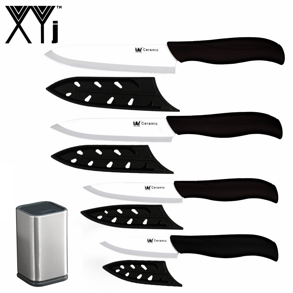 XYj 5 stücke Keramik Messer Set 6 ''Edelstahl Messer Stehen 3'' Schäl 4 ''Utility 5'' schneiden 6 ''Kochmesser Obst Werkzeuge: E