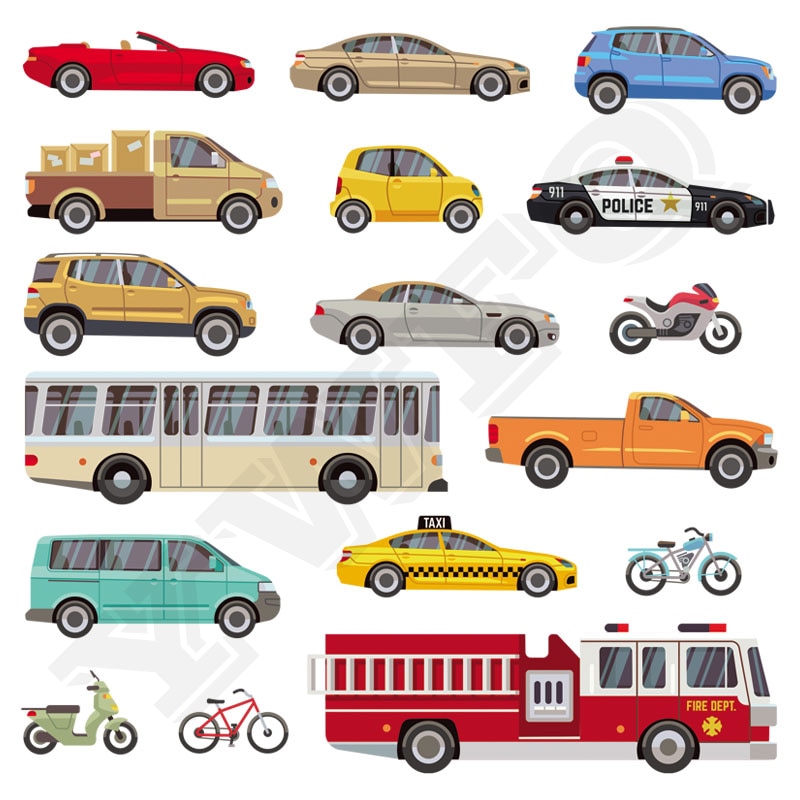 17 stuks/set coole brandweerwagen strijkapplicaties populaire kinder diy wasbare stickers warmteoverdracht patches meerdere auto's