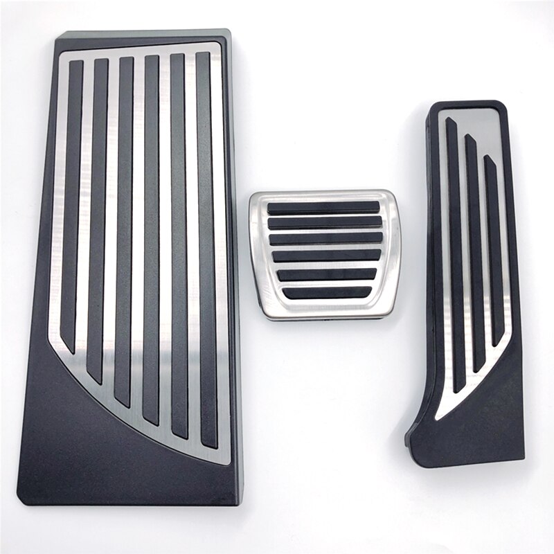 Stainless Steel Car Accelerator Brake Foot Rest Pedal Pads for Alfa Romeo Stelvio No Drilling Pedals Car Accessories: AT Full 3Pcs