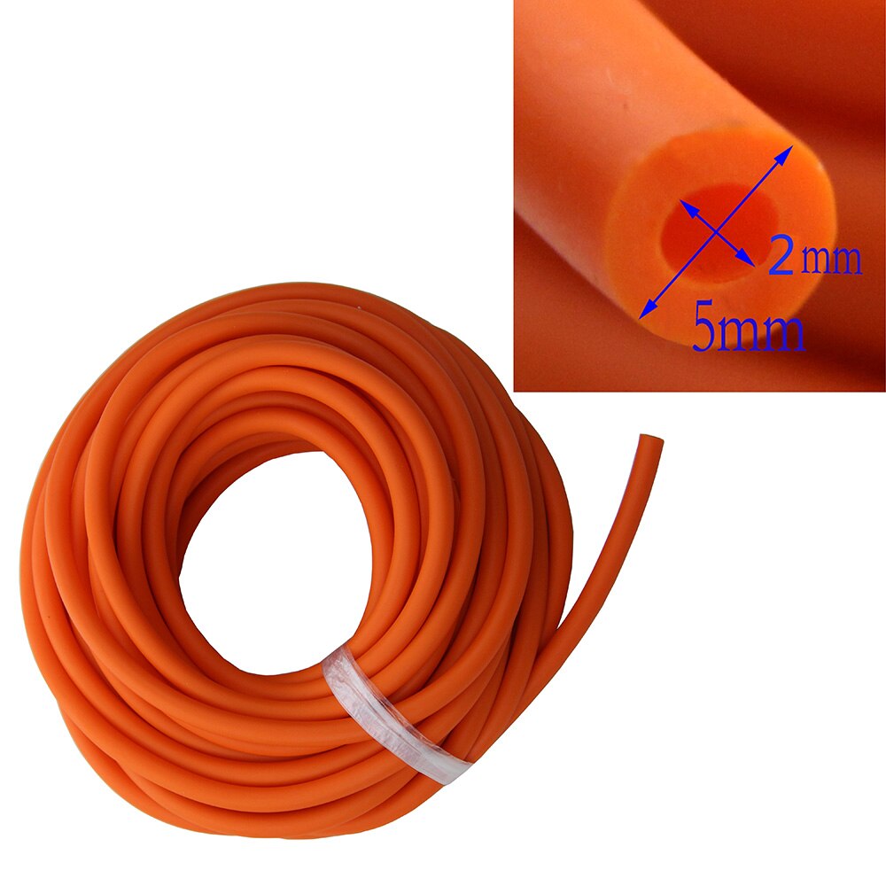 10 Meters Rubber Latex Tube 2mm ID 5mm OD Orange ELASTICA Bungee Outdoor Hunting Parts Rubber Tubing Replacement 2050: Default Title