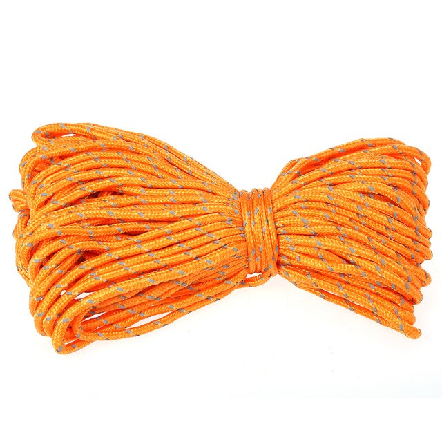 Lixada 20m 2mm liny namiotowe akcesoria robić namiotów odblaskowe w nocy lina Paracord smycz odkryty kemping namiot liny piesze wycieczki rdzeń: Pomarańczowy