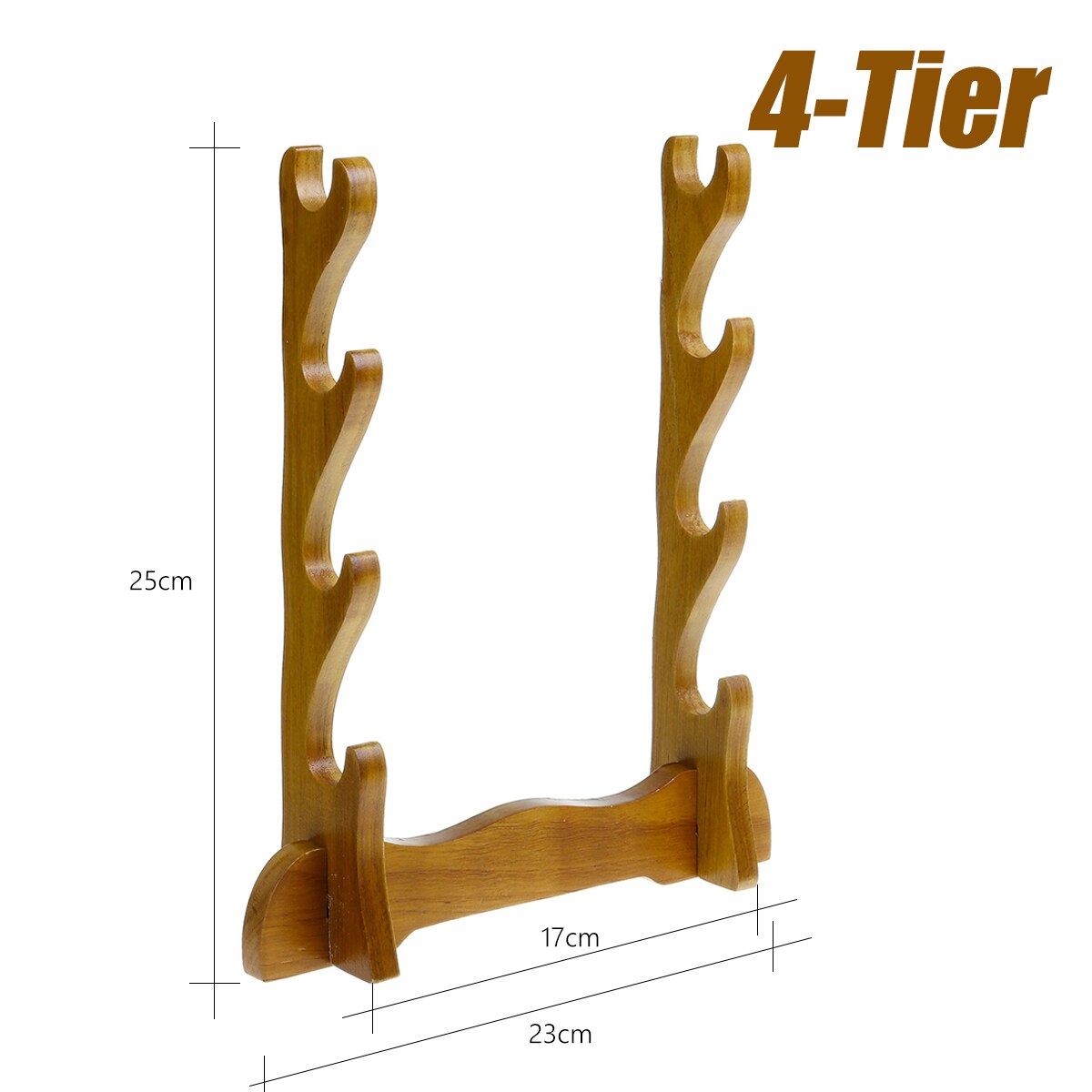 Stents1/2/3/4 Tiers Samurai Solid Wood Katana Holder Japanese Ofverwatch Cosplay Sword UniversalStand Bracket Display: 4 Tier