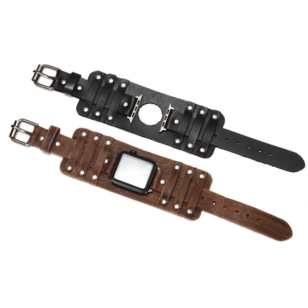 Punk Band Strap Leather Watch Strap Watch Band for Apple Watch Unisex