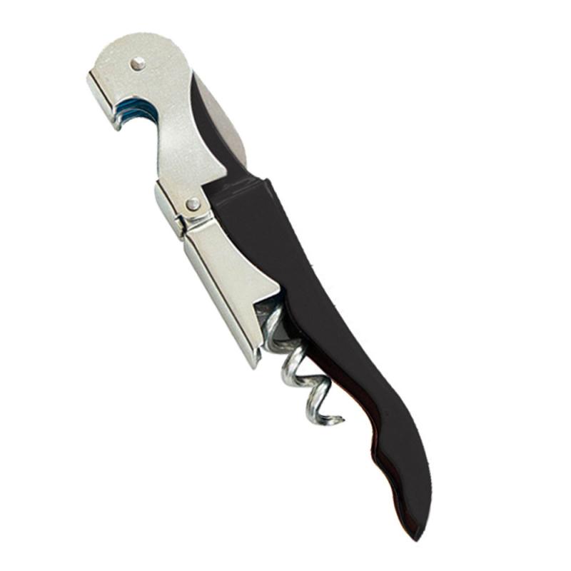 Professionele Rode Wijn Houten Handvat Creatieve Flesopener Rvs Wijn Corkscrew Bierfles Kan Remover Cutter Gereedschap: black