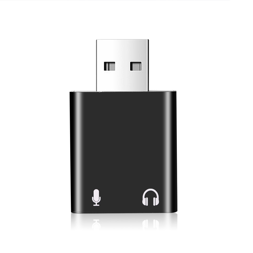 Adaptador usb de áudio para entrada 3.5mm, adaptador para fone de ouvido, microfone e headset com placa de som virtual 7.1 ch