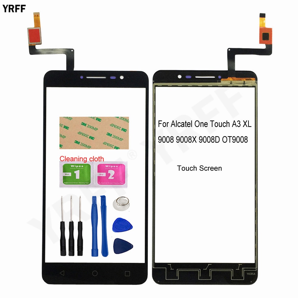 Per Alcatel 9008 di Tocco Dello Schermo del Pannello Per Alcatel One Touch A3 XL 9008 9008X 9008D Touch Screen Digitizer Sensore di Vetro pannello