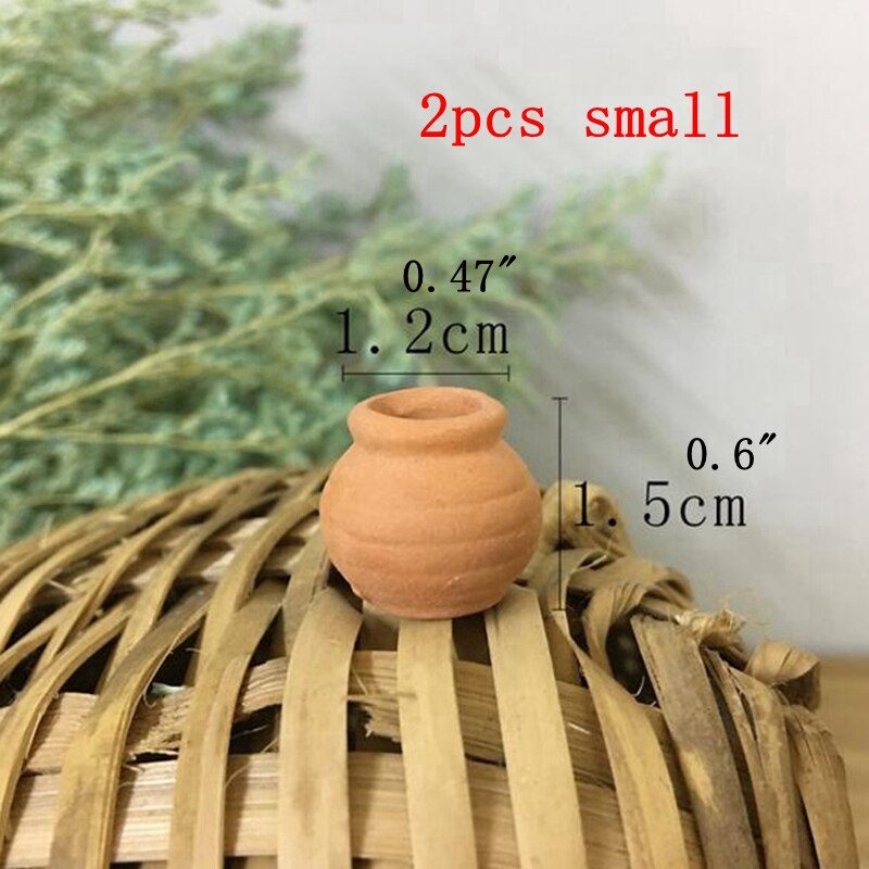 Small Mini Terracotta Flowers Pot Clay Ceramic Pottery Succulent Cactus Nursery Planter Pot Home Desktop Decor 10Pcs YYY9812: 2pcs Small